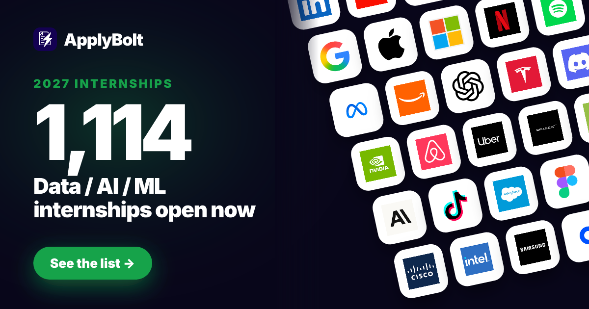 Data Science & AI/ML Internships 2027 - Summer Positions | ApplyBolt